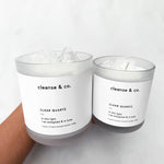 Cleanse & Co. Clear Quartz Energised & In Tune Intention Candle. 400G and 200G Vegan-Friendly Soy and Coconut Wax.