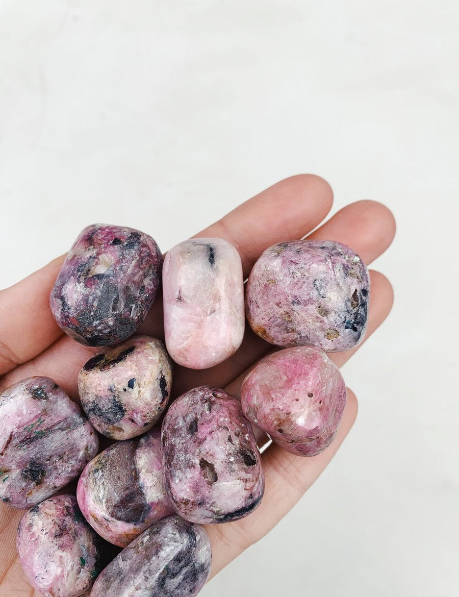 CLEANSE & CO. Cobalt Calcite. Ethically Sourced Tumbled Crystal.