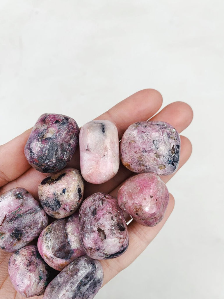 CLEANSE & CO. Cobalt Calcite. Ethically Sourced Tumbled Crystal.