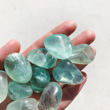 CLEANSE & CO. Green Fluorite. Ethically Sourced Tumbled Crystal.