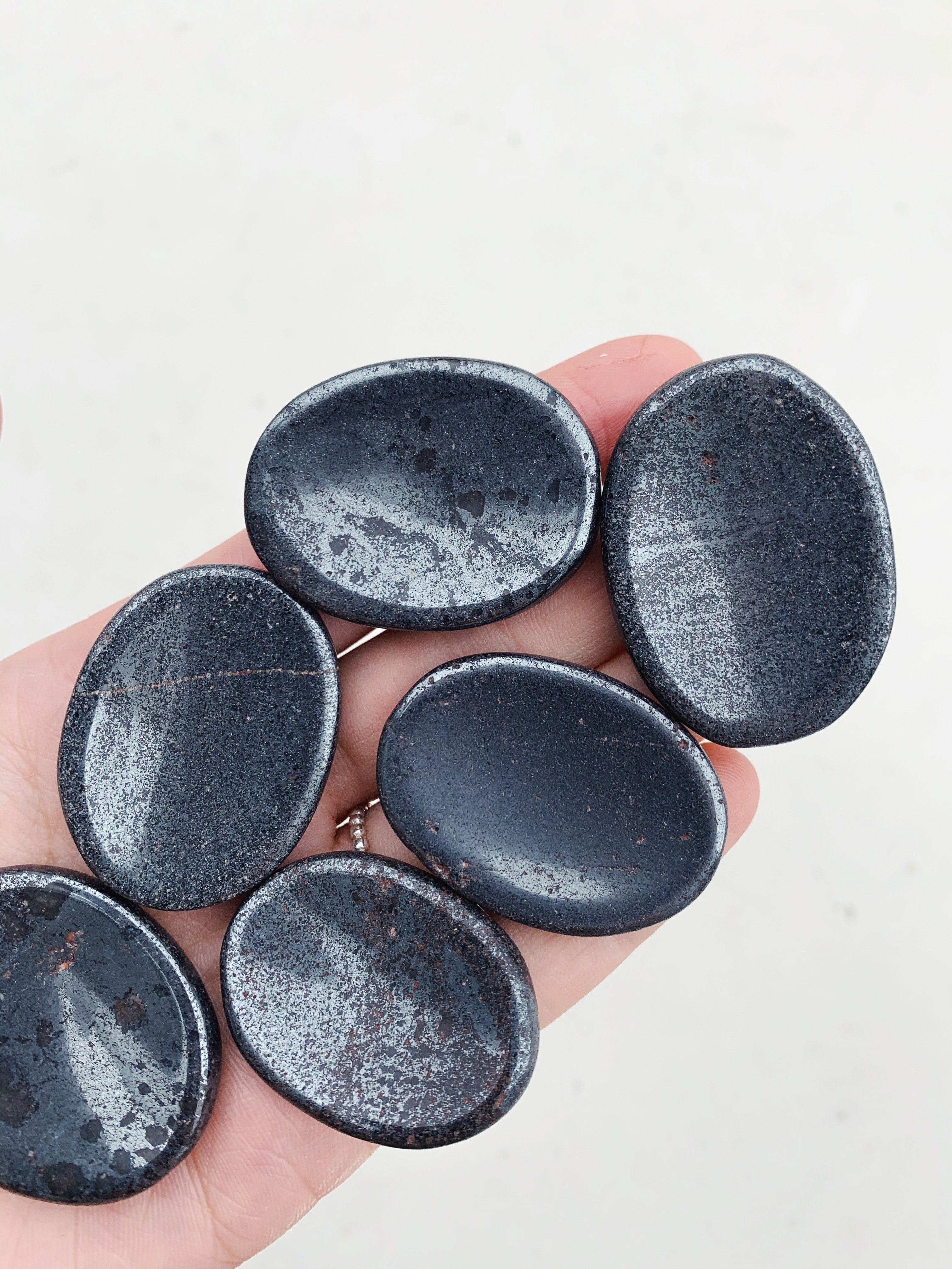 Cleanse & Co. Hematite Crystal Worry Stone. Ethically Sourced Crystals.