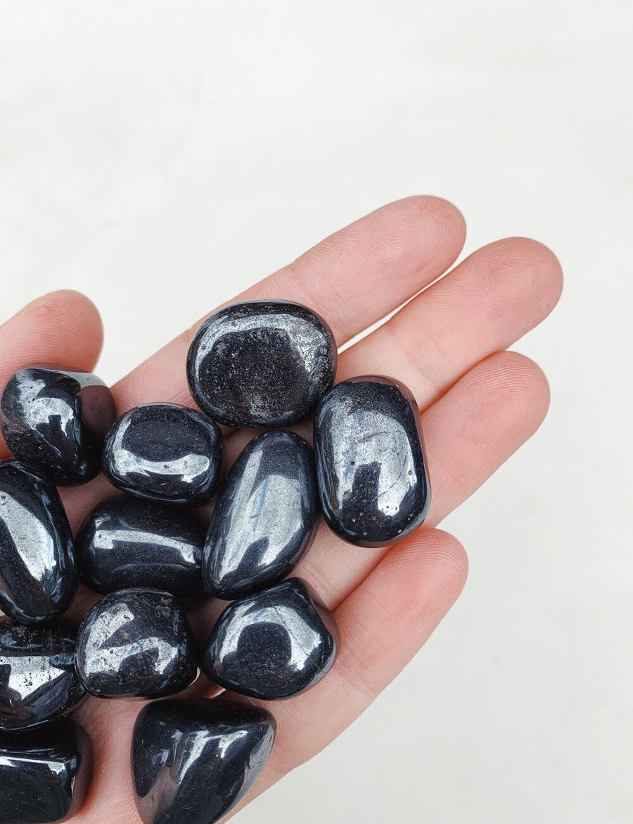 CLEANSE & CO. Hematite. Ethically Sourced Tumbled Crystal.