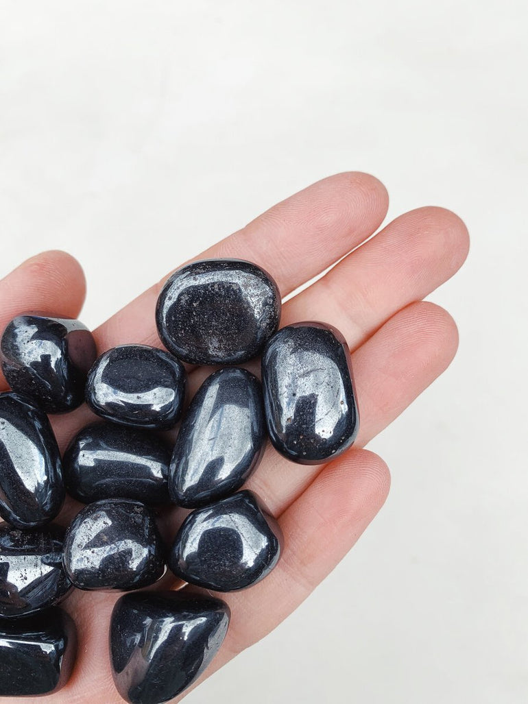 CLEANSE & CO. Hematite. Ethically Sourced Tumbled Crystal.