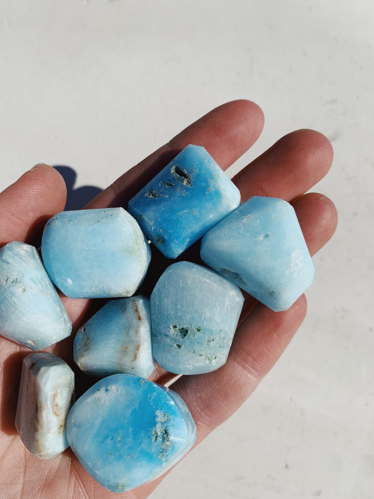 Cleanse & Co. Hemimorphite Tumble. Ethically Sourced Tumbled Crystals.