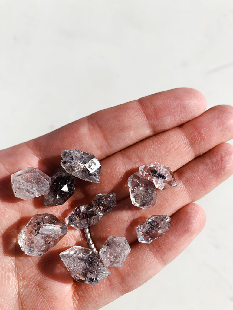CLEANSE & CO. Herkimer Diamond. Ethically Sourced Tumbled Crystal.