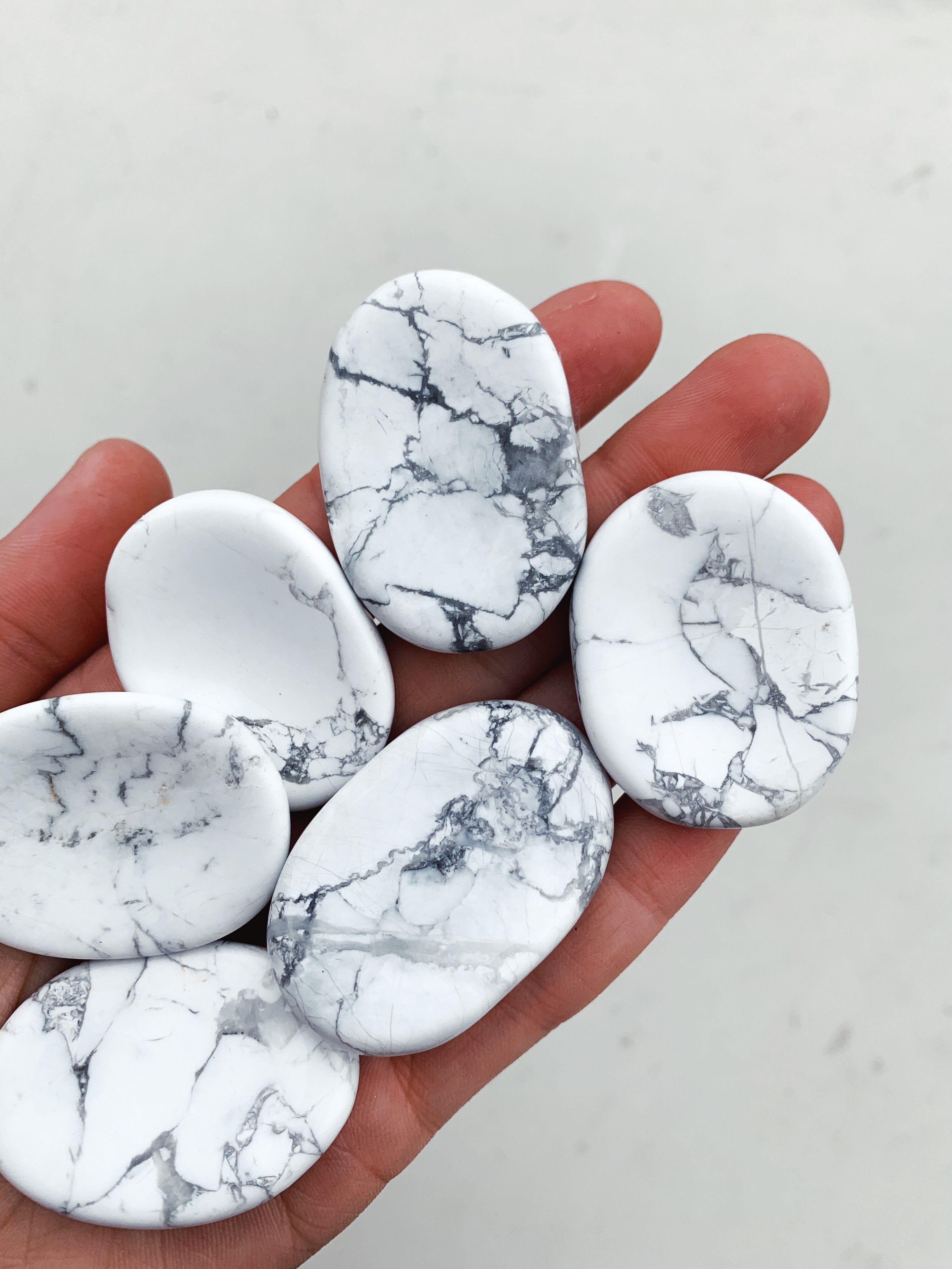 Cleanse & Co. Howlite Crystal Worry Stone. Ethically Sourced Crystals.