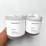 Cleanse & Co. Howlite Safe & Aligned Intention Candle. 400G and 200G Vegan-Friendly Soy and Coconut Wax.