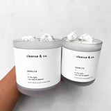 Cleanse & Co. Howlite Safe & Aligned Intention Candle. 400G and 200G Vegan-Friendly Soy and Coconut Wax.
