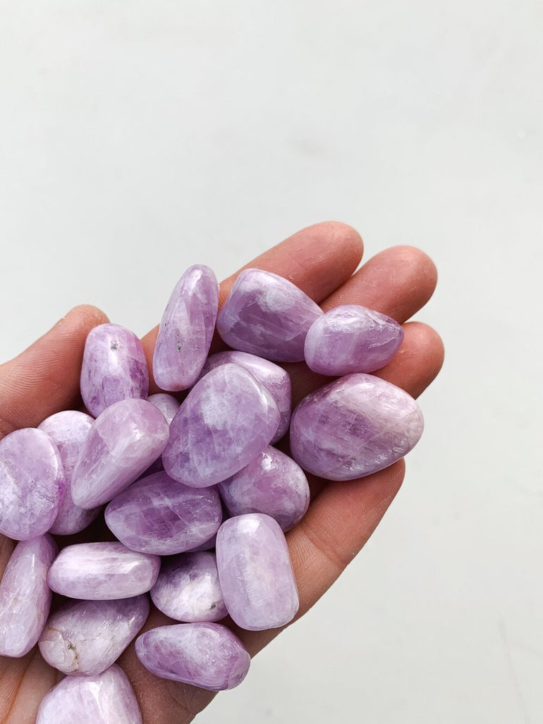 CLEANSE & CO. Kunzite. Ethically Sourced Tumbled Crystal.