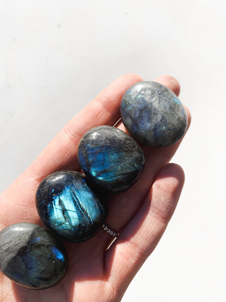 CLEANSE & CO. Labradorite. Ethically Sourced Tumbled Crystal.