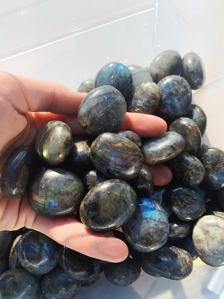 CLEANSE & CO. Labradorite. Ethically Sourced Tumbled Crystal.