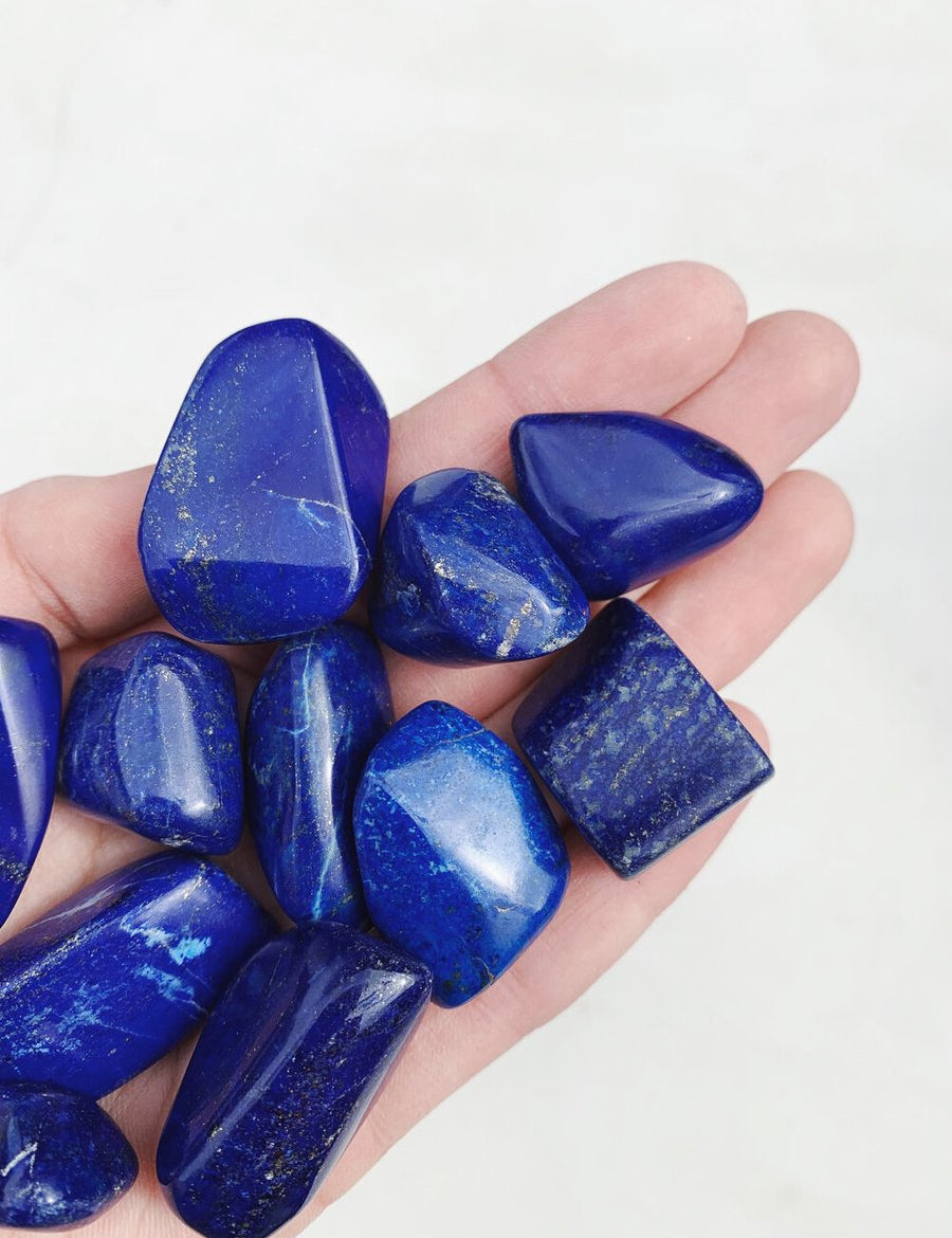 CLEANSE & CO. Lapis Lazuli. Ethically Sourced Tumbled Crystal.