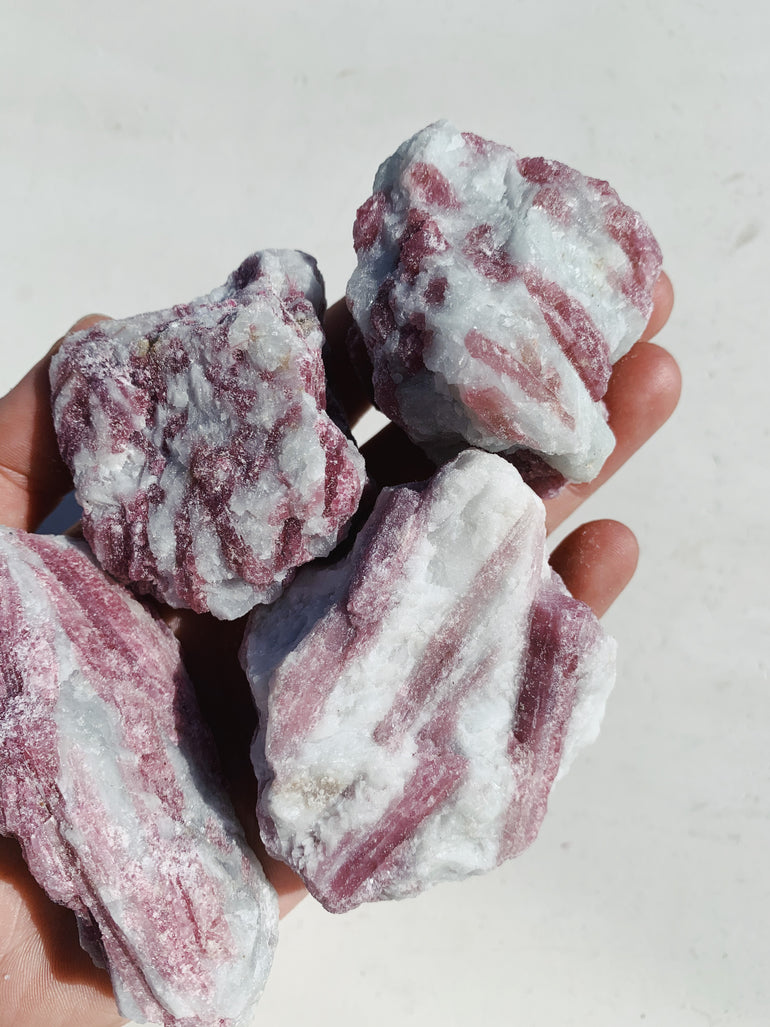 Cleanse & Co. Large Raw Pink Tourmaline. Ethically Sourced Raw Crystals.