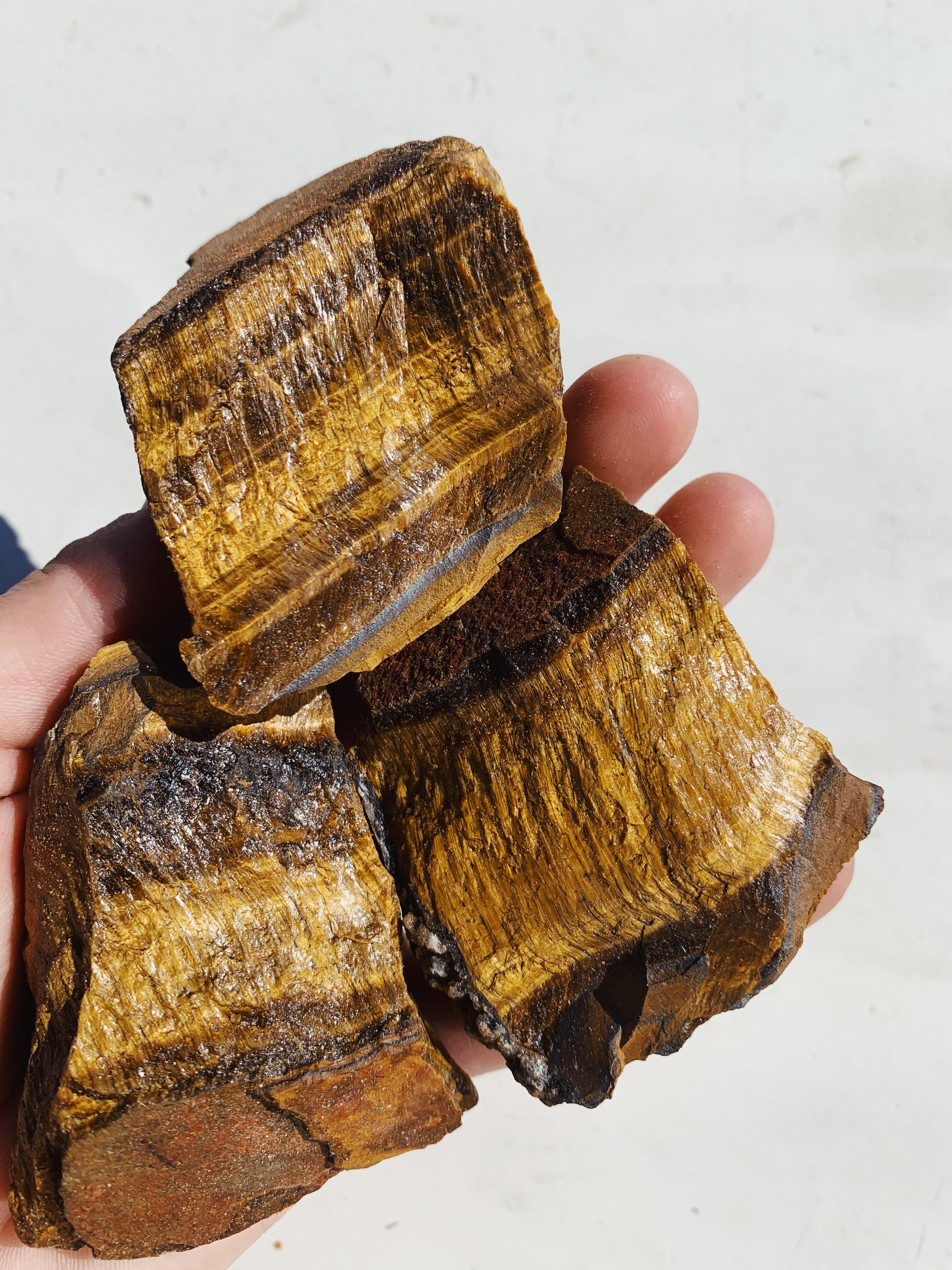 Cleanse & Co. Large Raw Tigers Eye. Ethically Sourced Raw Crystal.