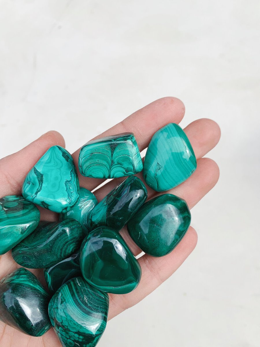 CLEANSE & CO. Malachite. Ethically Sourced Tumbled Crystal.