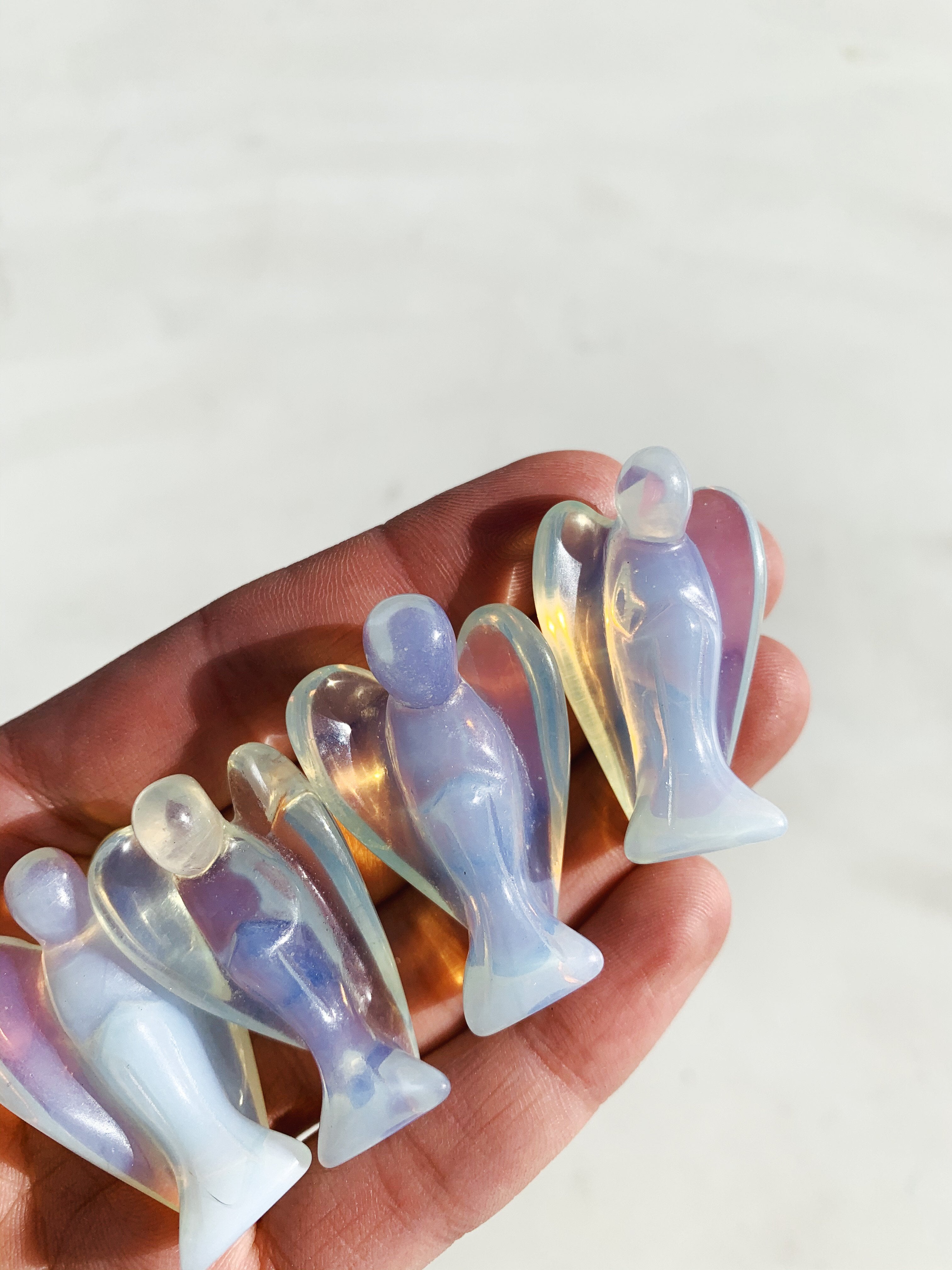 Cleanse & Co. Opalite Crystal Angel. Ethically Sourced Polished Crystal.