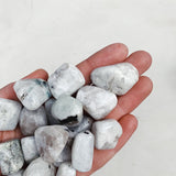 CLEANSE & CO. Rainbow Moonstone. Ethically Sourced Tumbled Crystal.