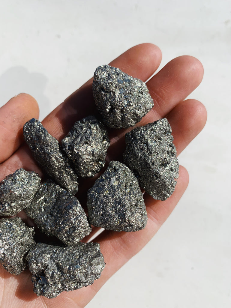 CLEANSE & CO. Small Raw Pyrite. Ethically Sourced Raw Crystals.