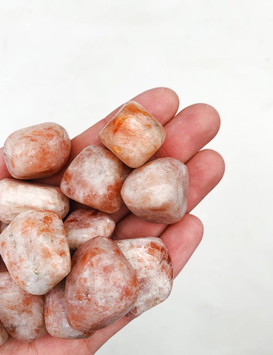 CLEANSE & CO. Sunstone. Ethically Sourced Tumbled Crystal.