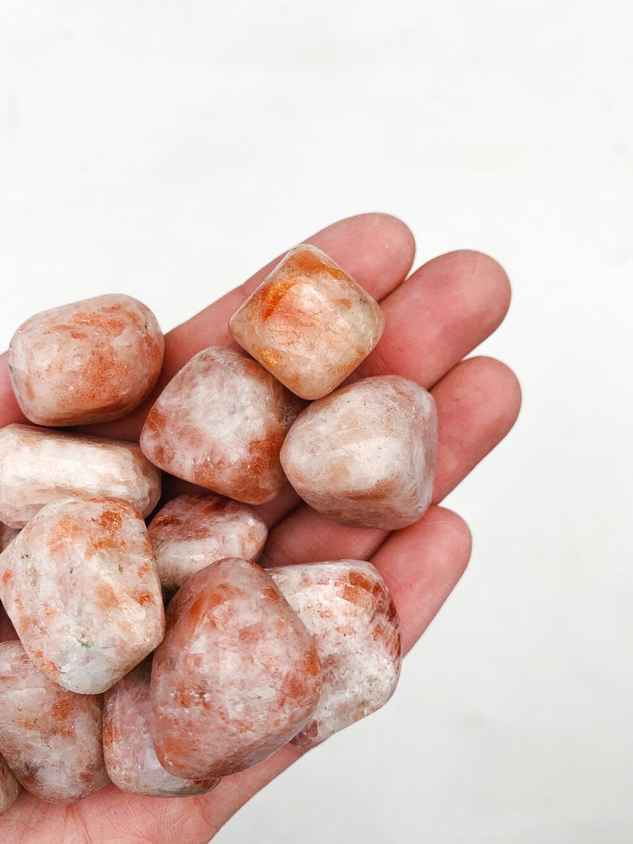 CLEANSE & CO. Sunstone. Ethically Sourced Tumbled Crystal.
