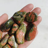 CLEANSE & CO. Unakite Tumbled Crystal. Ethically Sourced Crystal Tumbles.
