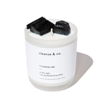 Black Tourmaline Intention Crystal Candle - protected & purified
