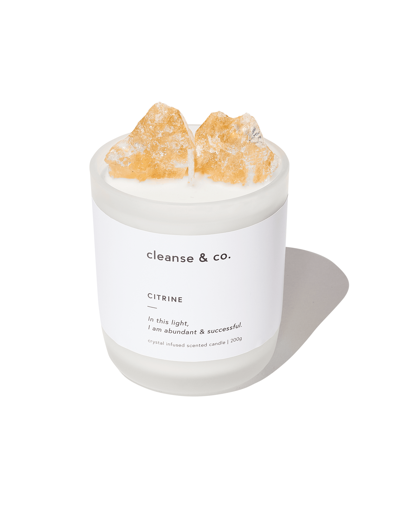 Citrine Crystal Candle abundant & successful Cleanse & Co