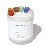 Crystal Candle with Raw Chakra Crystals