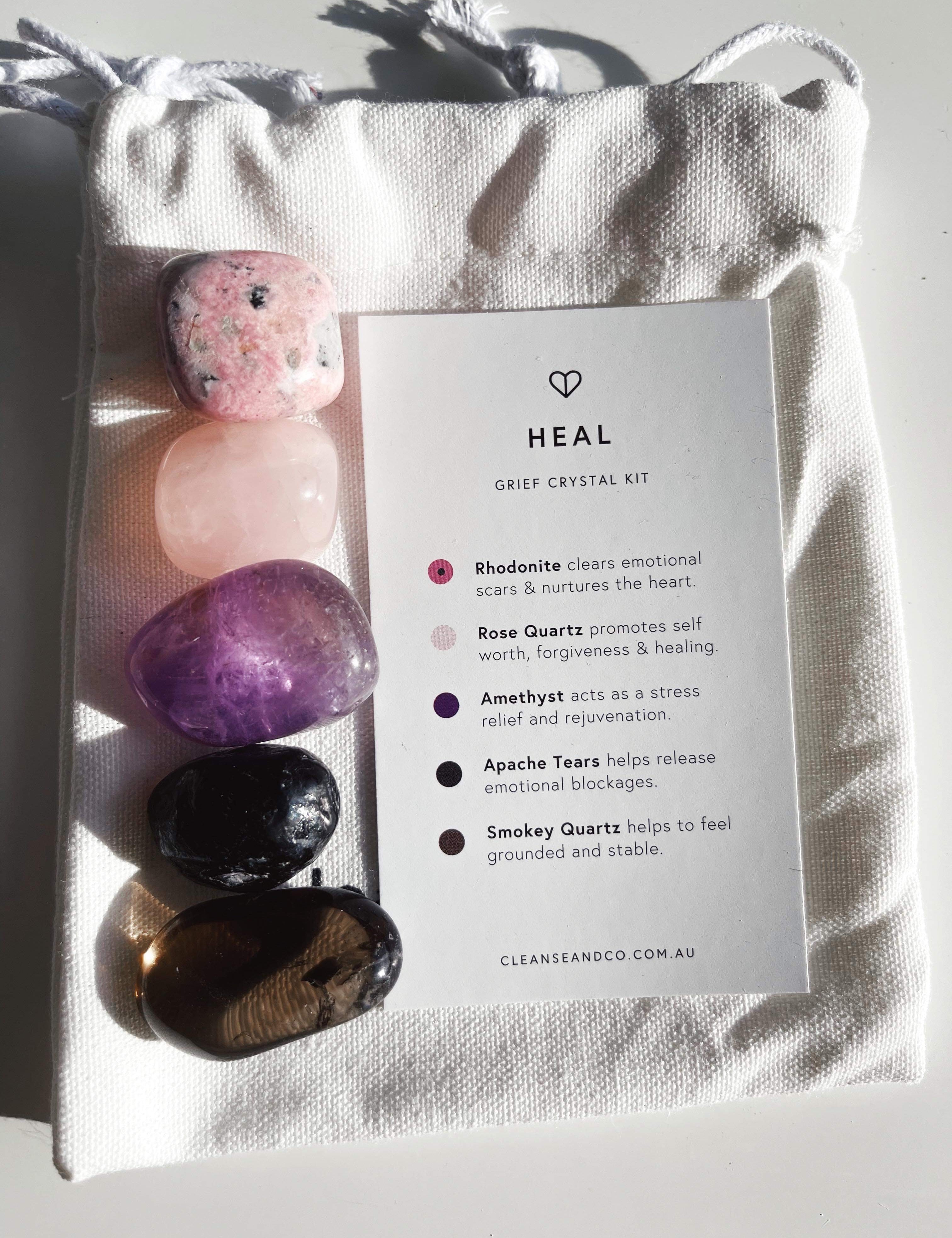 Cleanse & Co. Heal Grief Crystal Kit