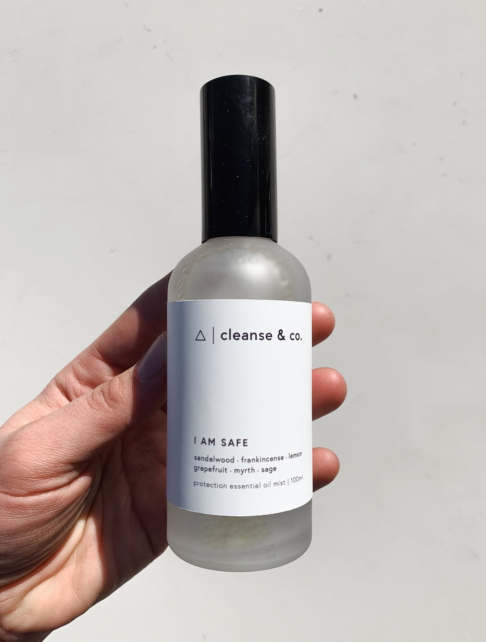 Cleanse & Co. I am Safe. Protection Mist. Essential Oil Blend.