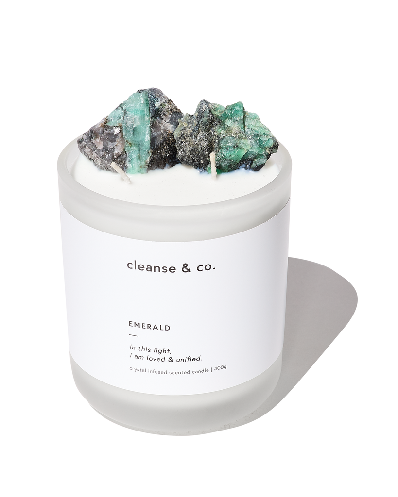 Emerald Crystal Candle