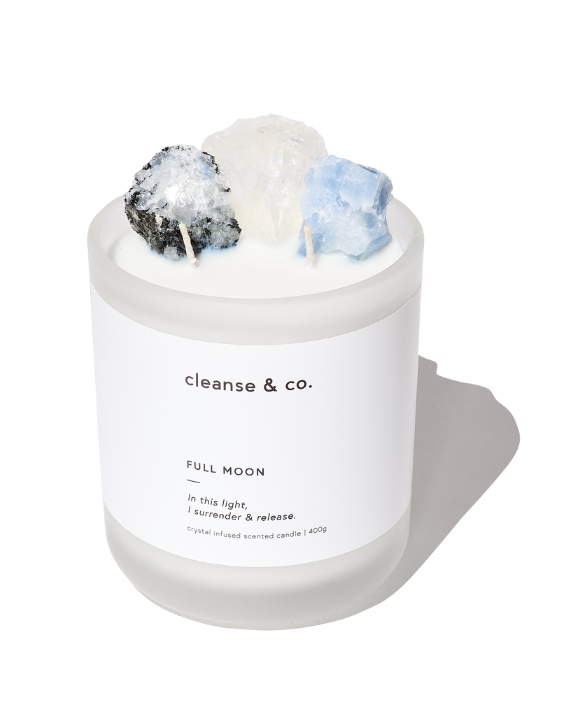 Full Moon Intention Crystal Candle