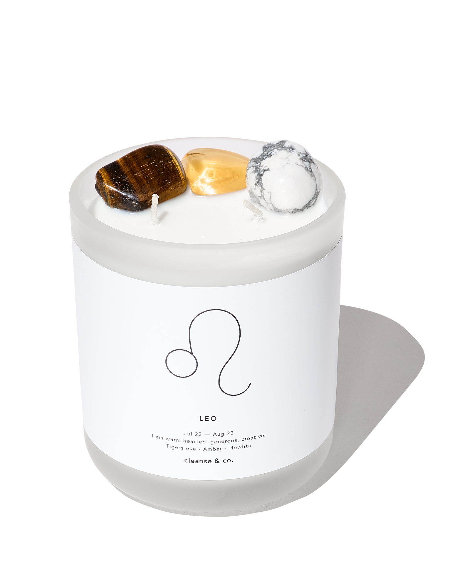 Leo Zodiac Crystal Candle