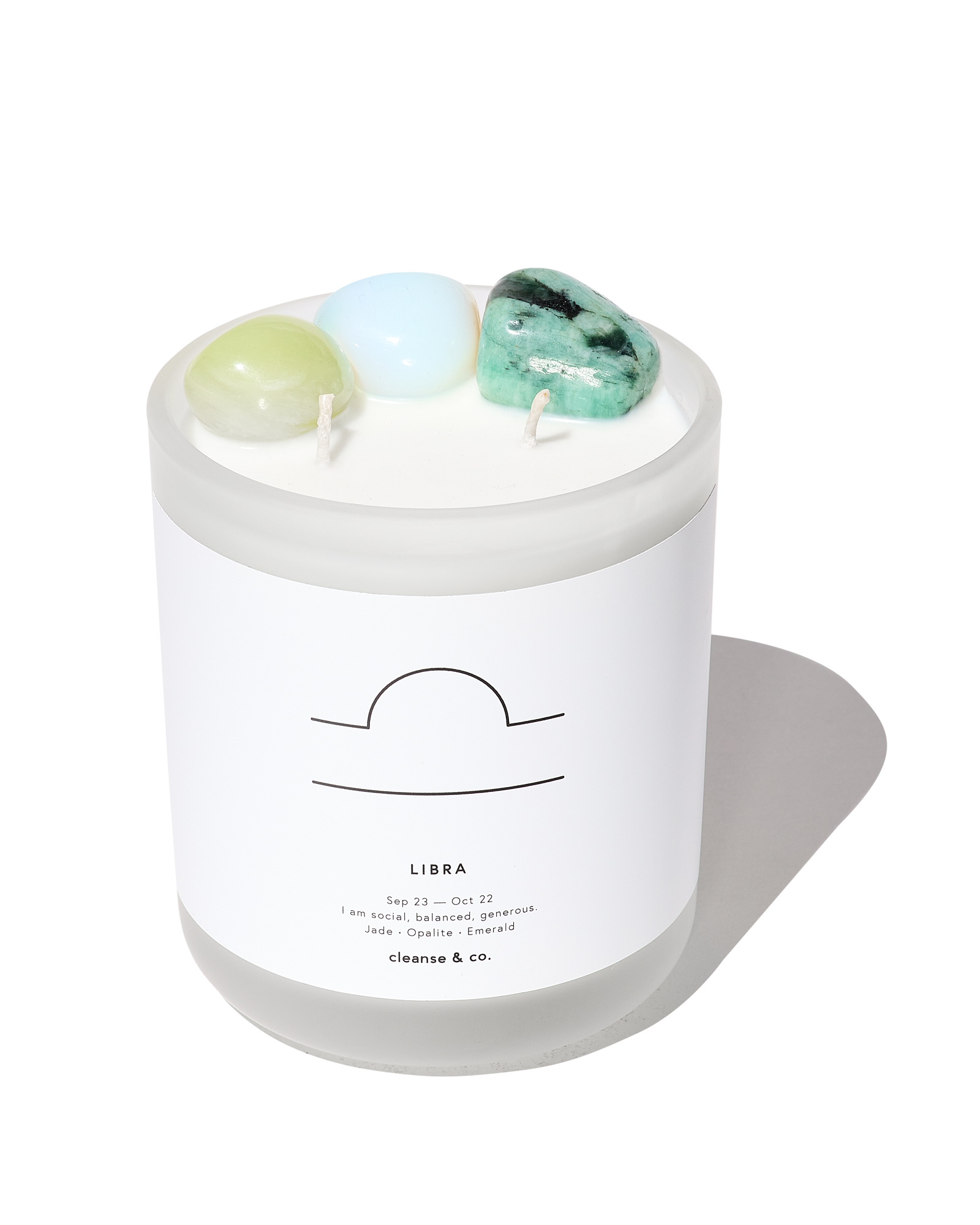 Libra Zodiac Crystal Candle