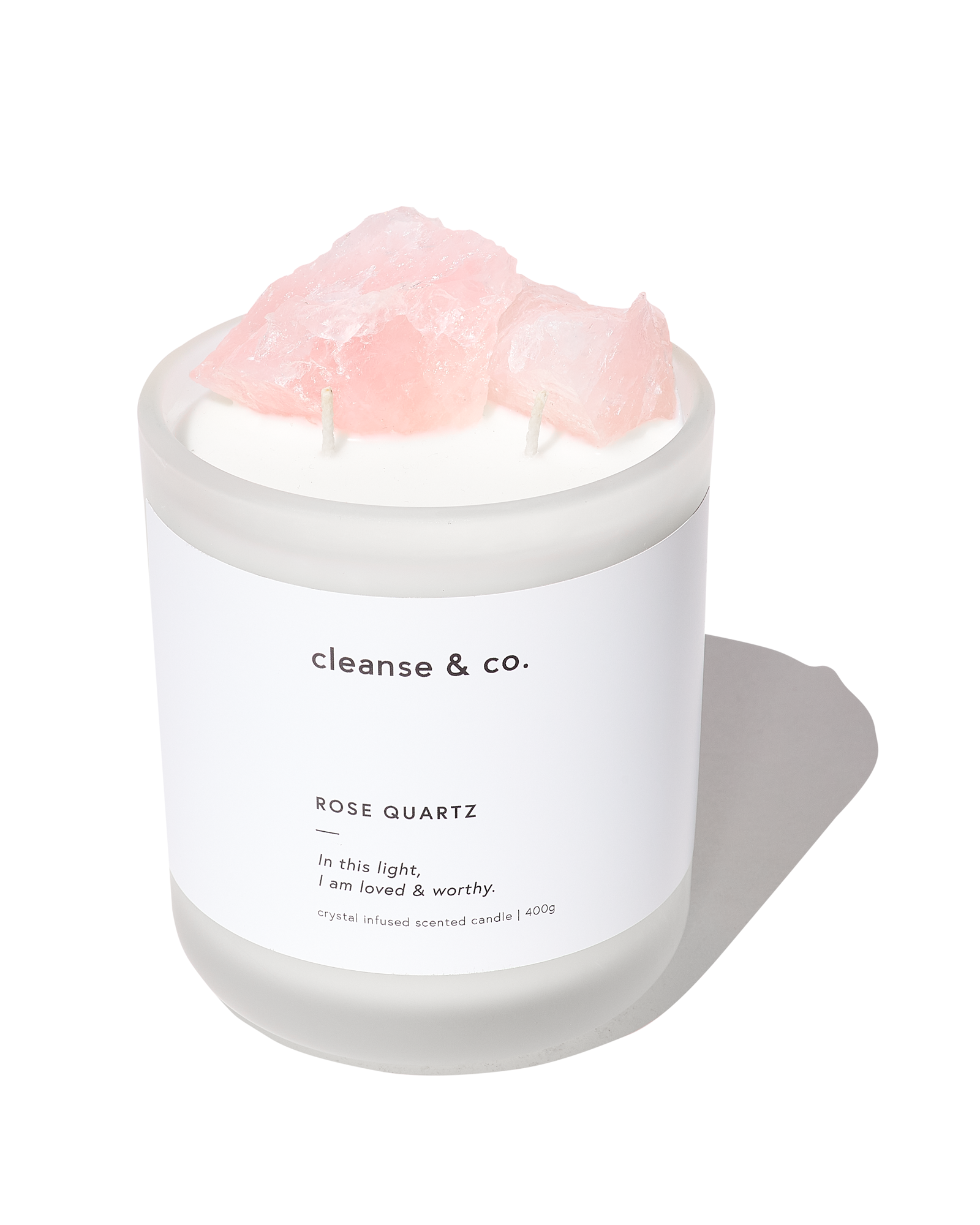 Rose Quartz Crystal Candle