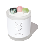 Taurus Zodiac Crystal Candle