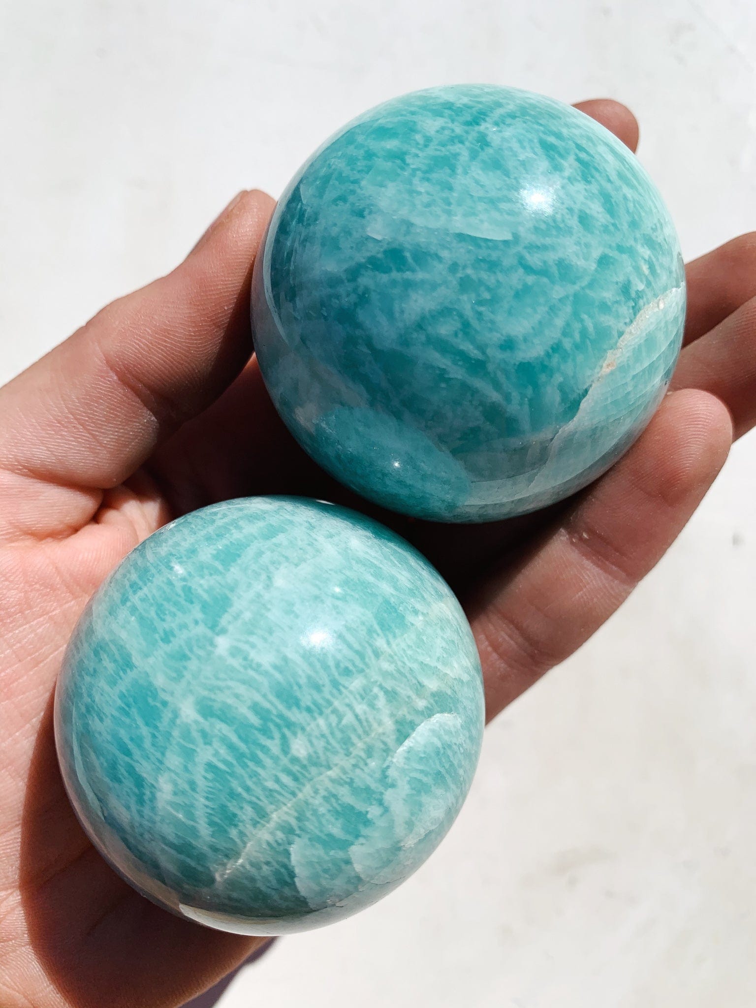 African Amazonite Sphere - Soothing/Healing Crystal cleanse & co.