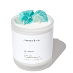 Amazonite Intention Crystal Candle - balanced & guided candle cleanse and co.