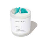 Amazonite Intention Crystal Candle - balanced & guided candle cleanse and co.