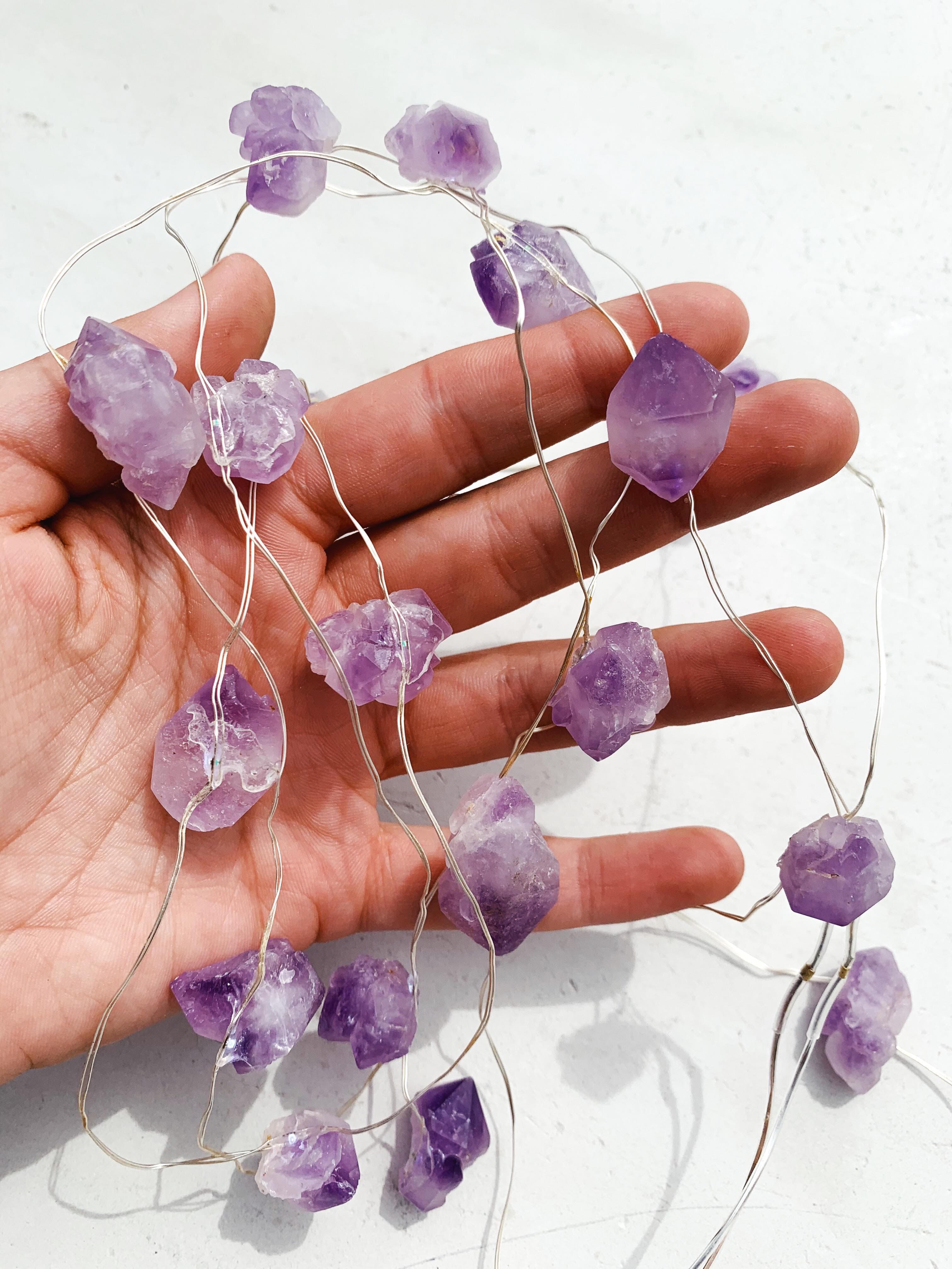 Amethyst Fairy Crystal String Lights Self & Home cleanse & co.