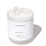 Apophyllite Intention Crystal Candle - soothed & calm candle 400G / Coconut, Lime & Elderflower cleanse and co.