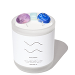 Aquarius Zodiac Crystal Candle candle cleanse and co.