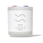 Aquarius Zodiac Crystal Candle candle cleanse and co.