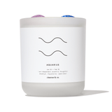 Aquarius Zodiac Crystal Candle candle cleanse and co.