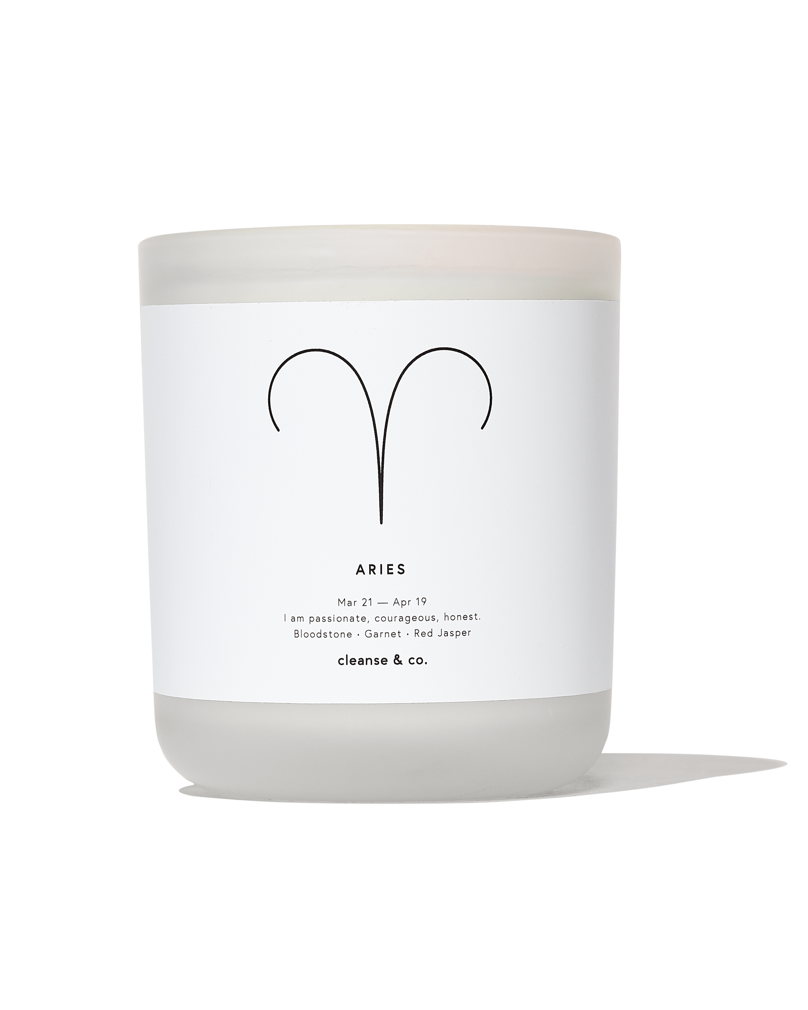 Aries Zodiac Crystal Candle candle cleanse and co.