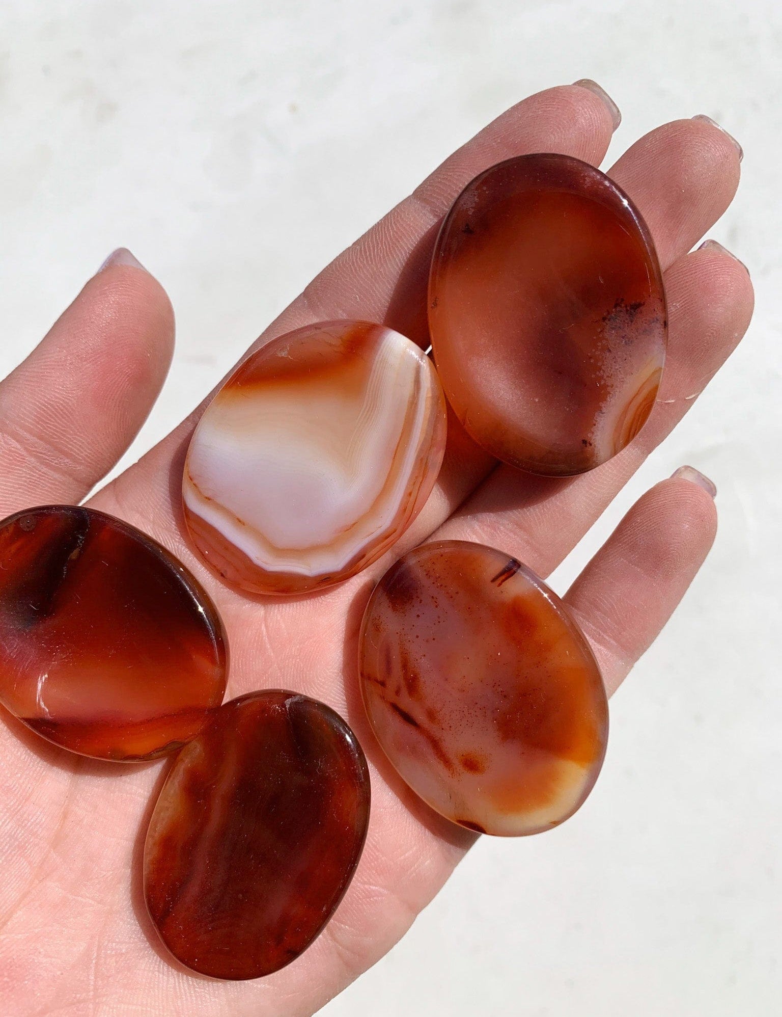 Banded Carnelian Worry Stone cleanse & co.