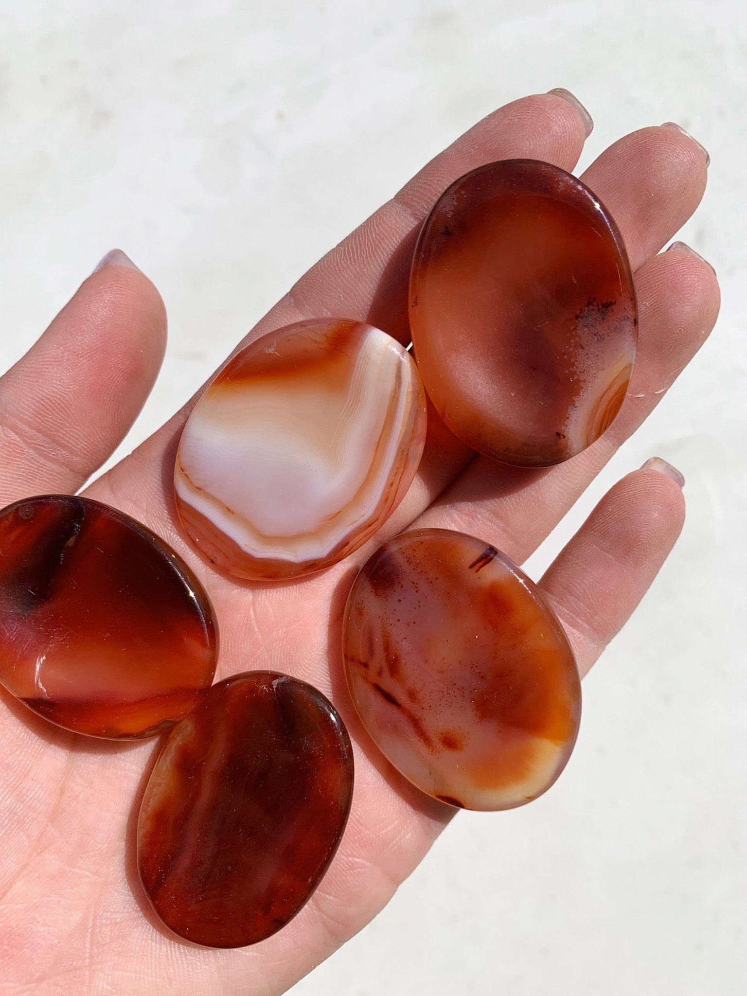 Banded Carnelian Worry Stone cleanse & co.