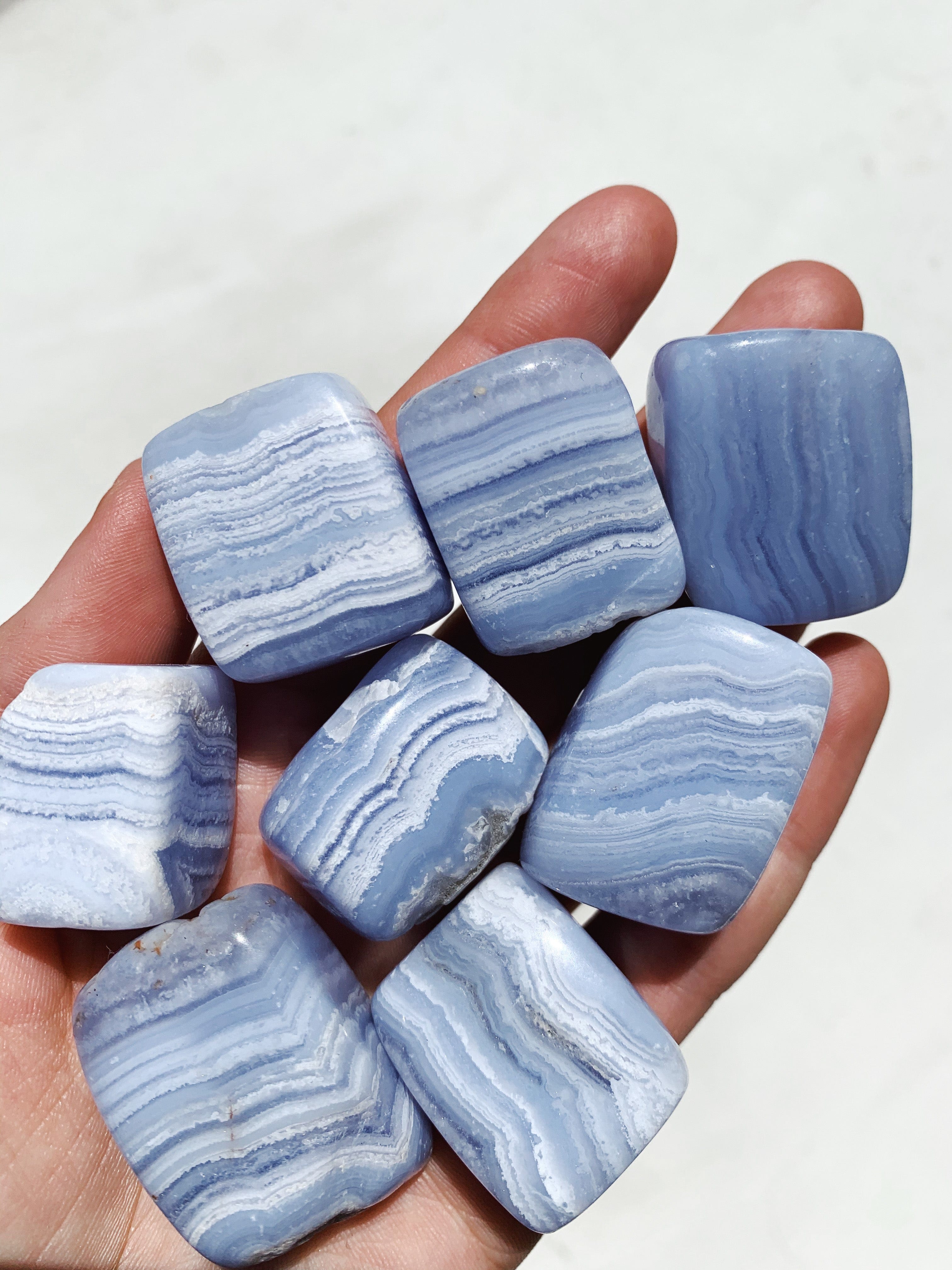 Blue Lace Agate Tumble - Calming/Soothing tumbled cleanse & co.