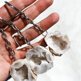 Clear Quartz Geode Key Chain cleanse & co.