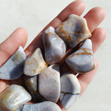 Fancy Blue Chalcedony Tumble - Positivity/Peace tumbled cleanse & co.